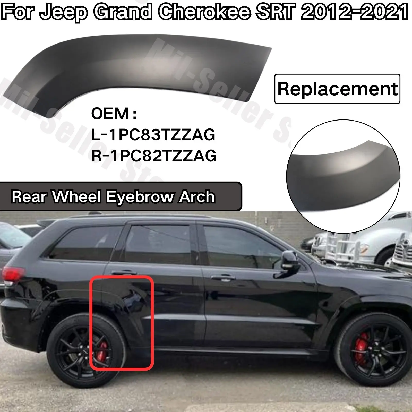 Rear Wheel Eyebrow Arch Front Part For Jeep Grand Cherokee SRT 2012-2021 1PC82TZZAG 1PC83TZZAG Fender Flare Molding Trim
Rear Wheel Eyebrow Arch Front Part For Jeep Grand Cherokee SRT 2012-2021 1PC82TZZAG 1PC83TZZAG Fender Flare Molding Trim