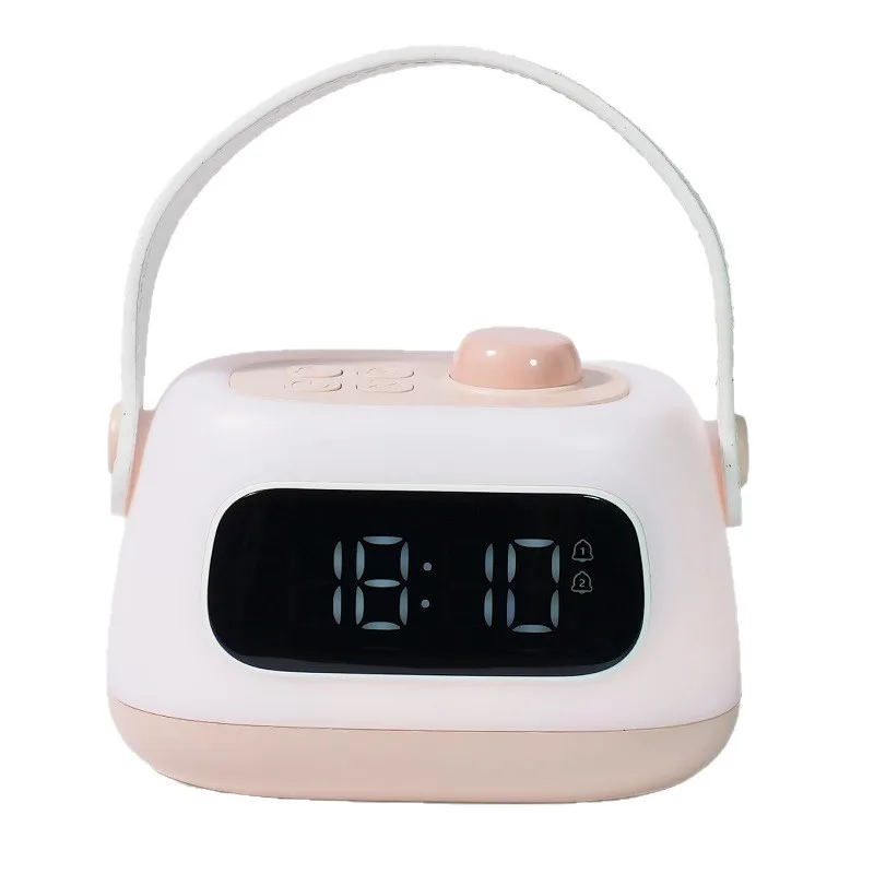 Portable alarm clock desk lamp USB charging stepless dimming timing lamp 
Portable alarm clock desk lamp USB charging stepless dimming timing lamp
