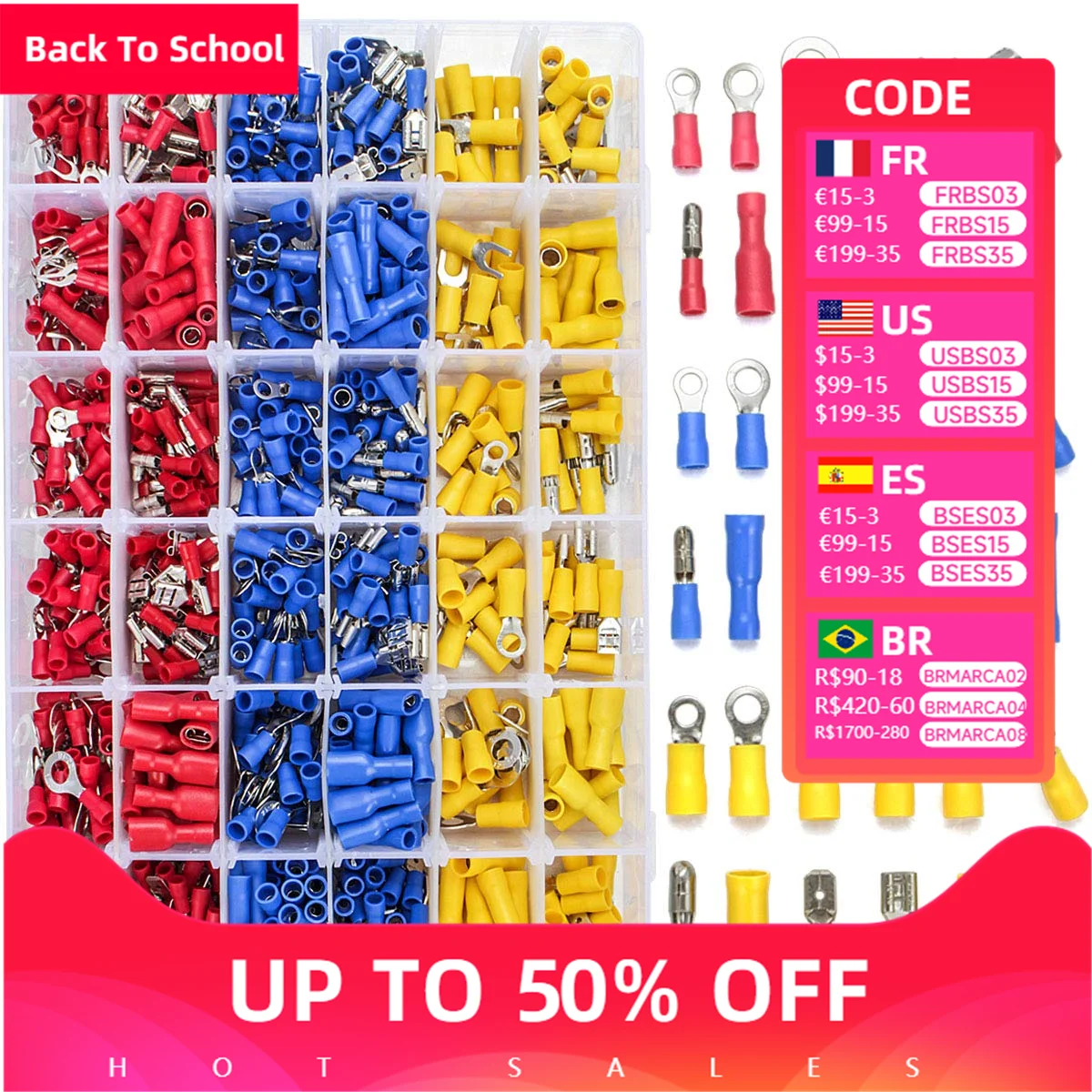 840 шт., соединители для проводов, обжимные клеммы для изоляции проводов, комбинированный комплект быстрого отсоединения вилки с гибридным соединителем
840 шт., соединители для проводов, обжимные клеммы для изоляции проводов, комбинированный комплект быстрого отсоединения вилки с гибридным соединителем