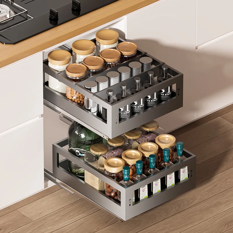 Kitchen Cabinet Double Stainless Steel Bowl Basket Drawer Type Seasoning Basket Seasoning Basket Built-in Bowl Rack
Kitchen Cabinet Double Stainless Steel Bowl Basket Drawer Type Seasoning Basket Seasoning Basket Built-in Bowl Rack