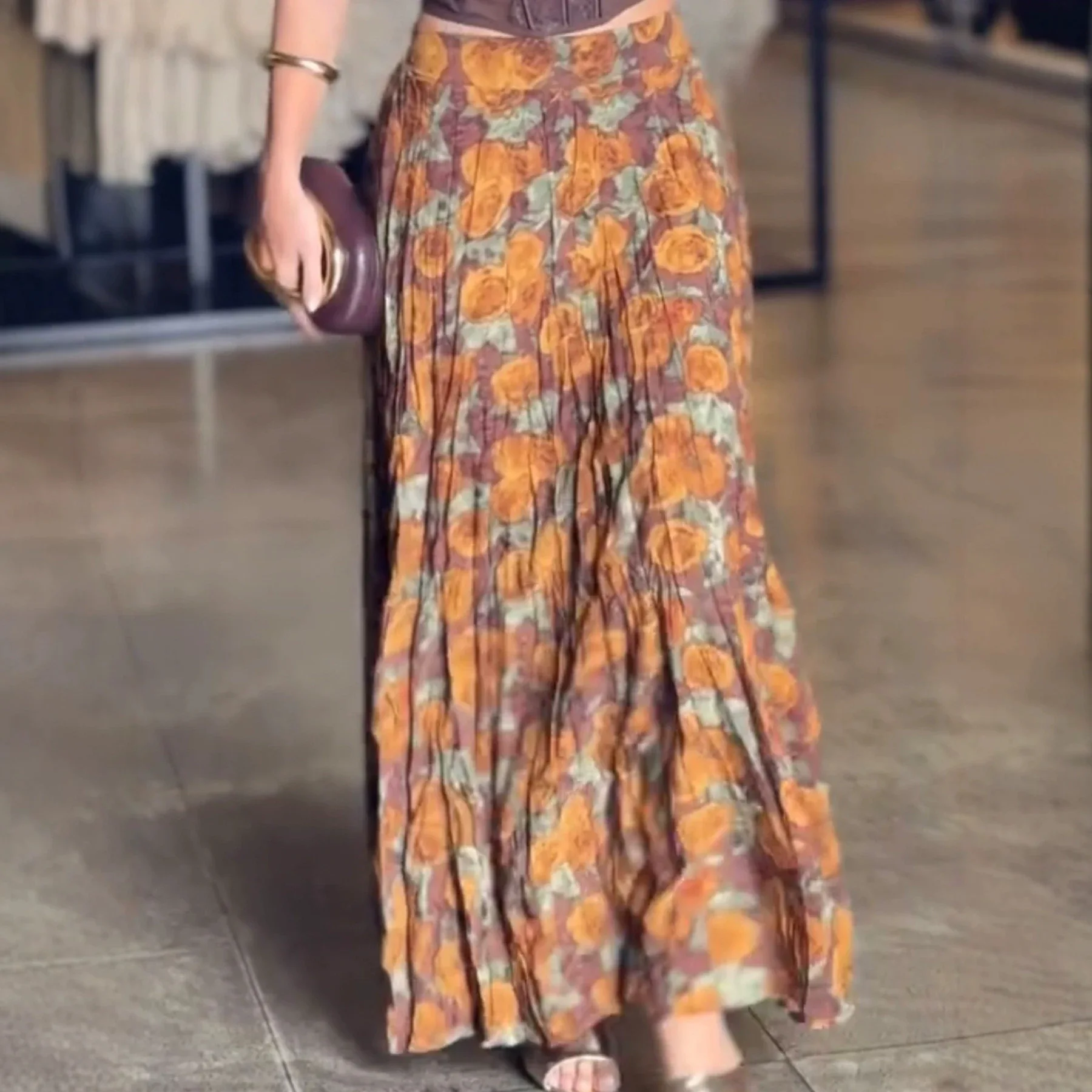 2026 Spring Summer New Women's Floral Print Tiered Maxi Skirt High Waist Flowy Boho Vacation Skirt Casual Pleated Long Skirt
2026 Spring Summer New Women's Floral Print Tiered Maxi Skirt High Waist Flowy Boho Vacation Skirt Casual Pleated Long Skirt