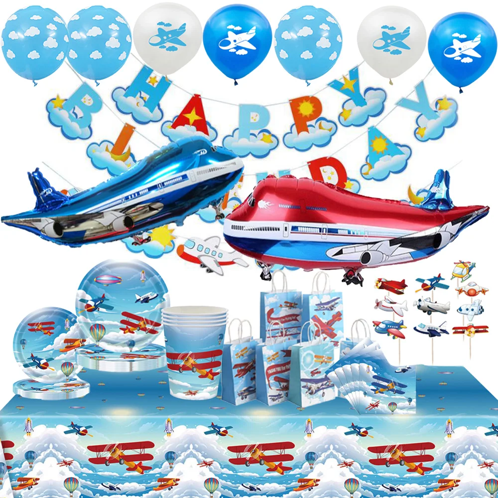Airplane Birthday Party Baby Shower Decorations Blue Sky White Disposable Tableware Set Plates Cups Balloon Boys Flight Themed
Airplane Birthday Party Baby Shower Decorations Blue Sky White Disposable Tableware Set Plates Cups Balloon Boys Flight Themed