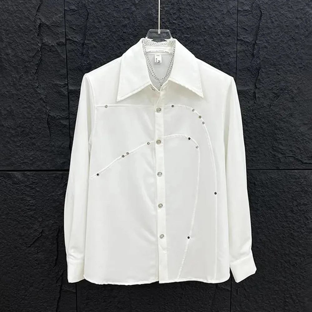 2025 Spring New Fashion Personality Niche Shoulder Pad Design Rivet Solid Color Shirt Men Korean Casual Loose Long Sleeve Shirt
2025 Spring New Fashion Personality Niche Shoulder Pad Design Rivet Solid Color Shirt Men Korean Casual Loose Long Sleeve Shirt