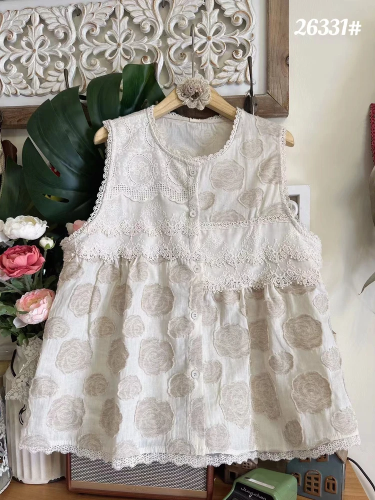 Rustic Lace Trim Asymmetrical Patchwork Embroidered Cotton Linen Vest Loose round Ne Small Fre Sle Open Cardigan ould...
Rustic Lace Trim Asymmetrical Patchwork Embroidered Cotton Linen Vest Loose round Ne Small Fre Sle Open Cardigan ould...