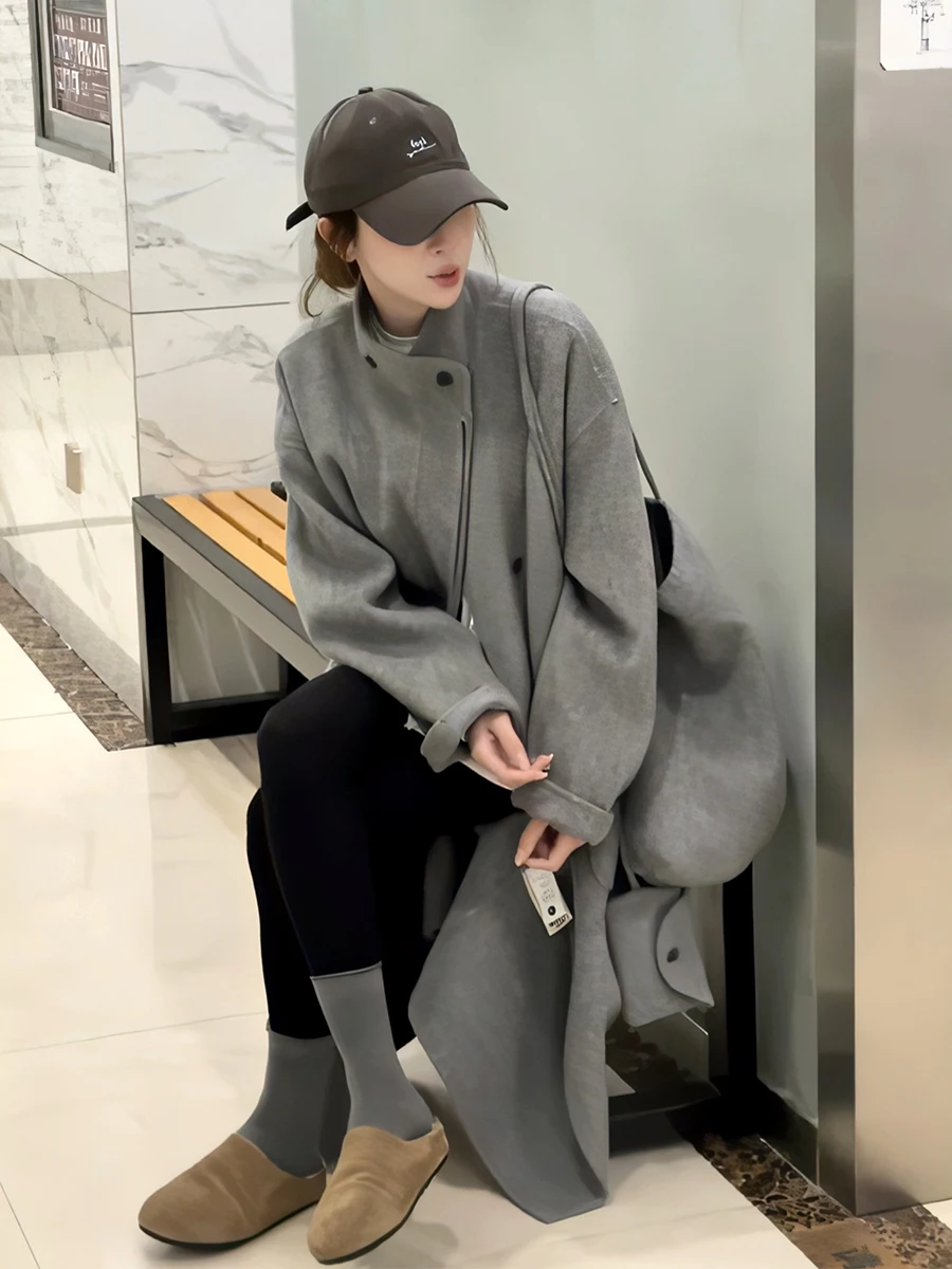 ay Long Woolen Coat Women's Loose Fit Faionable Korean Sle Lazy Feel Winter New Arrival High End Outerwear Coat
ay Long Woolen Coat Women's Loose Fit Faionable Korean Sle Lazy Feel Winter New Arrival High End Outerwear Coat