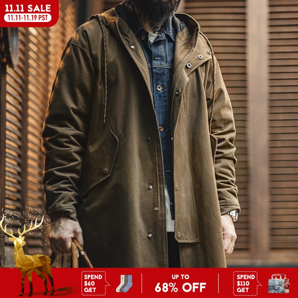 Maden Retro M51 Hooded Windbreaker Loose Fit Cotton Zipper Mid-length Jacket Versatile Solid Color Outerwear for Men's Autumn
Maden Retro M51 Hooded Windbreaker Loose Fit Cotton Zipper Mid-length Jacket Versatile Solid Color Outerwear for Men's Autumn