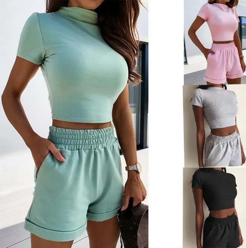 2 Piece Set Women Summer O-Neck Casual Crop Top 2023 Female Clothing Tracksuit Pockets Loose Shorts Two Piece
2 Piece Set Women Summer O-Neck Casual Crop Top 2023 Female Clothing Tracksuit Pockets Loose Shorts Two Piece
