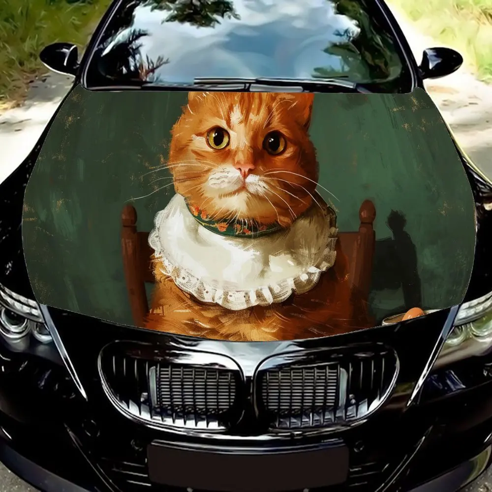 Винтажные наклейки на капот автомобиля с принтом Bib Cat, водонепроницаемые самоклеящиеся, устойчивые к царапинам, легко приклеиваемые, прочные автомобильные наклейки из ПВХ, c 
Винтажные наклейки на капот автомобиля с принтом Bib Cat, водонепроницаемые самоклеящиеся, устойчивые к царапинам, легко приклеиваемые, прочные автомобильные наклейки из ПВХ, c