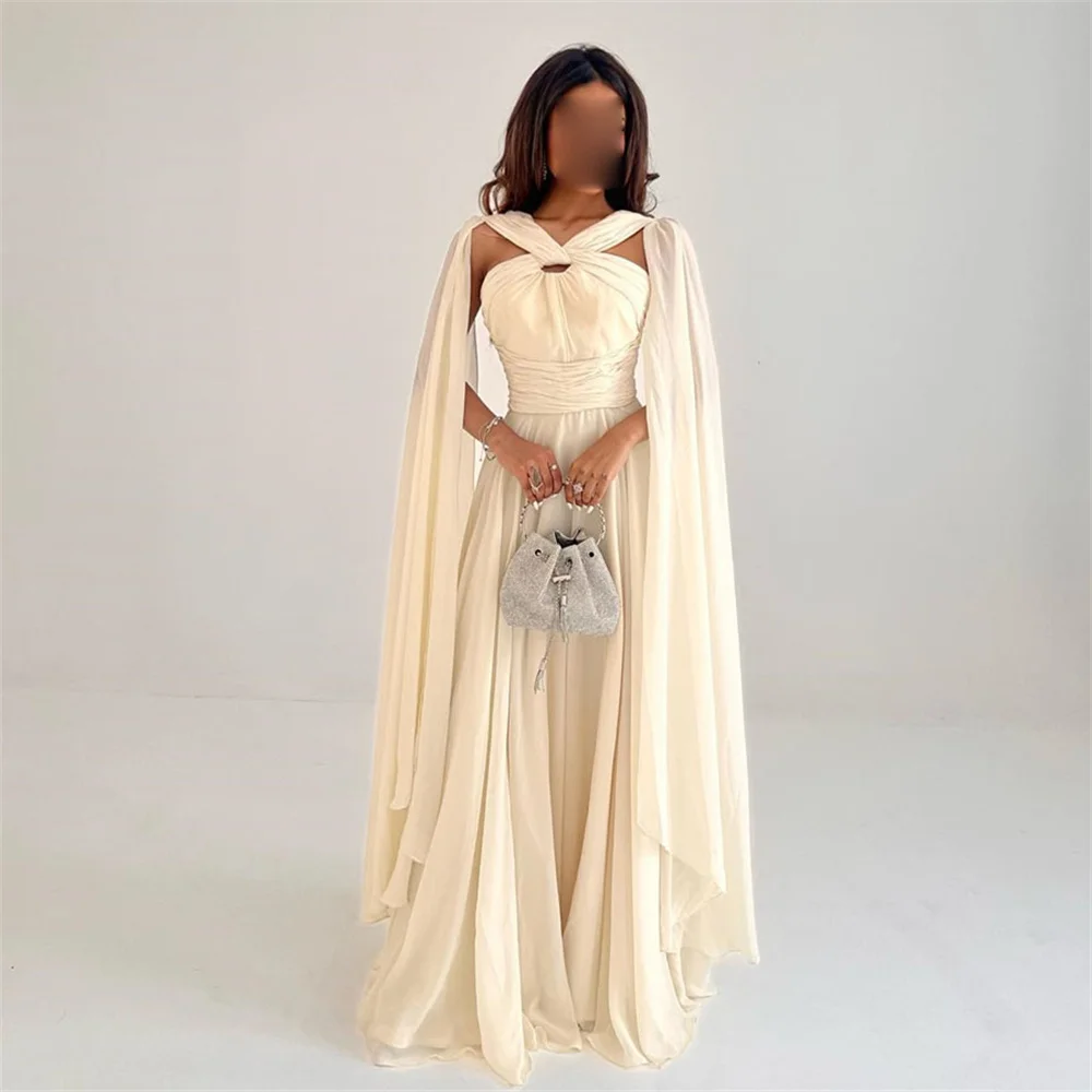 ROYET High Neck Sleeveless Pleat A Line Long Prom Dress Floor Length Sweep Train Formal Vintage Luxury Evening Gown For Woman
ROYET High Neck Sleeveless Pleat A Line Long Prom Dress Floor Length Sweep Train Formal Vintage Luxury Evening Gown For Woman