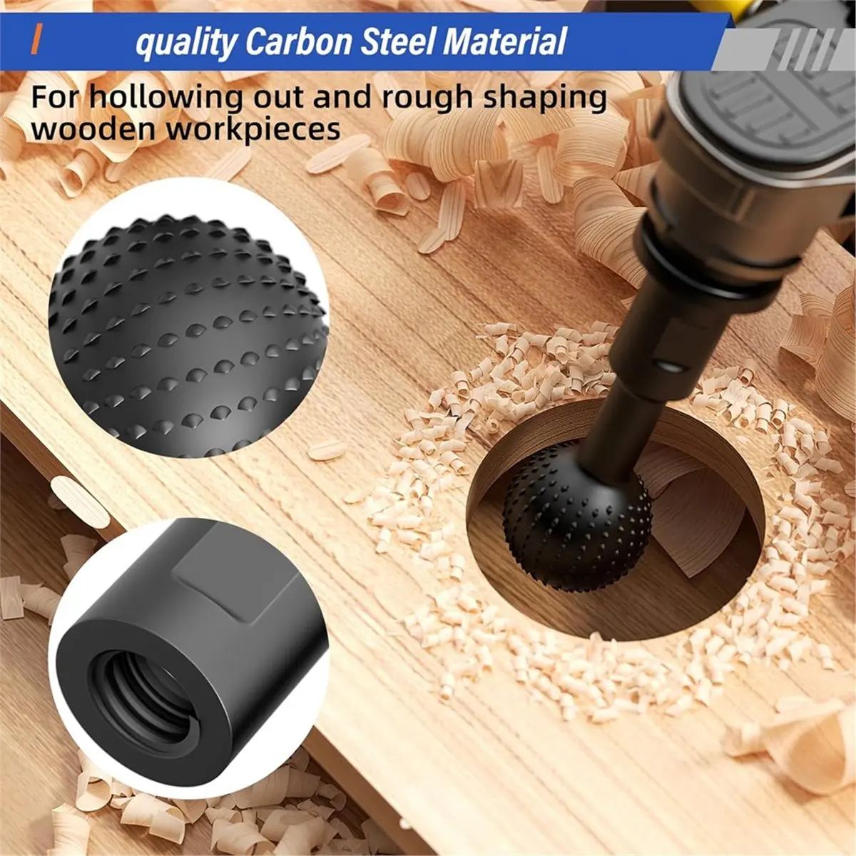 3-PC Sphere Rotary Burr Set-5/8-11 Thread Ball Gouge Attachments for 4-1/2" & 5" Angle Grinders,for Wood Hollowing
3-PC Sphere Rotary Burr Set-5/8-11 Thread Ball Gouge Attachments for 4-1/2" & 5" Angle Grinders,for Wood Hollowing