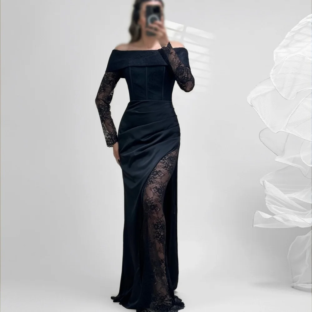 Customized Temperament Off-the-shoulder Evening Dress Lace Long Sleeves Trumpet Long Dresses High Quality Wedding Party Dress
Customized Temperament Off-the-shoulder Evening Dress Lace Long Sleeves Trumpet Long Dresses High Quality Wedding Party Dress