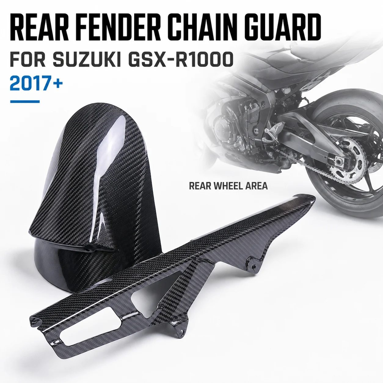 Rear Fender Hugger Chain Guard Carbon Fiber Rear Mudguard for Suzuki GSX-R1000 GSXR1000 2017+ Motorcycle Accessories
Rear Fender Hugger Chain Guard Carbon Fiber Rear Mudguard for Suzuki GSX-R1000 GSXR1000 2017+ Motorcycle Accessories