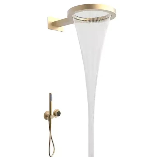Contemporary Bathroom Waterfall Mixer Modern Design with Polished Chrome Brushed Gold Wall Mounted Rain ColdHot Water Tap
Contemporary Bathroom Waterfall Mixer Modern Design with Polished Chrome Brushed Gold Wall Mounted Rain ColdHot Water Tap