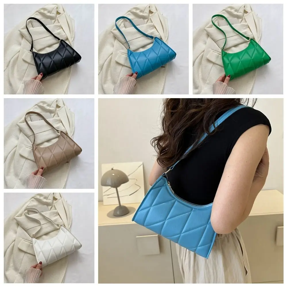 Temperament Rhombus Female Hobos Handbag Retro Trendy Pu Shoulder Bag Simple Solid Color Commuting Underarm Bag Travel
Temperament Rhombus Female Hobos Handbag Retro Trendy Pu Shoulder Bag Simple Solid Color Commuting Underarm Bag Travel