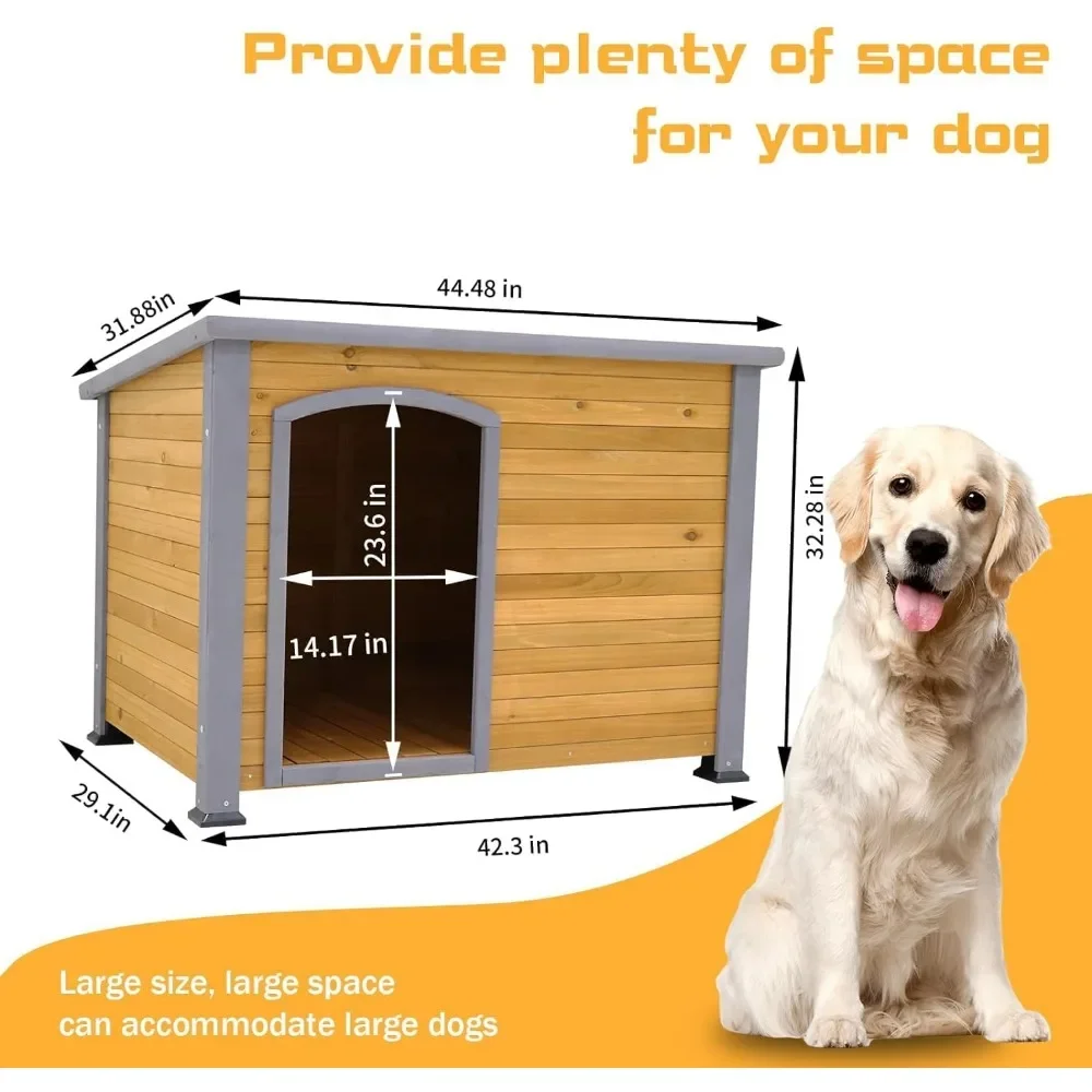 Modern Outdoor Weatherproof Wooden Dogs Kennel, 44.48" Dog House, Dog Houses for Large Dogs Outside Indoor Dogs House Doghouse
Modern Outdoor Weatherproof Wooden Dogs Kennel, 44.48" Dog House, Dog Houses for Large Dogs Outside Indoor Dogs House Doghouse