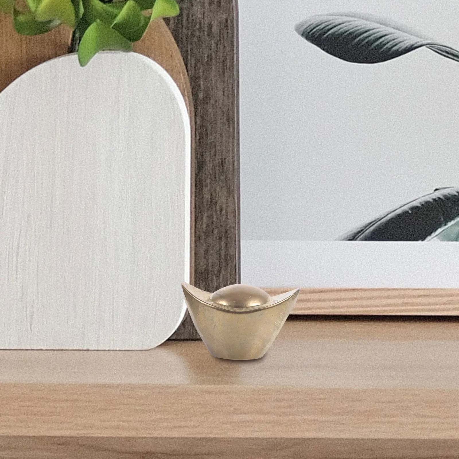 Exquisite Brass Ingot Crafts Chinese Style Golden Decorative Wealth Symbol Tabletop Ornament Desktop Decor
Exquisite Brass Ingot Crafts Chinese Style Golden Decorative Wealth Symbol Tabletop Ornament Desktop Decor