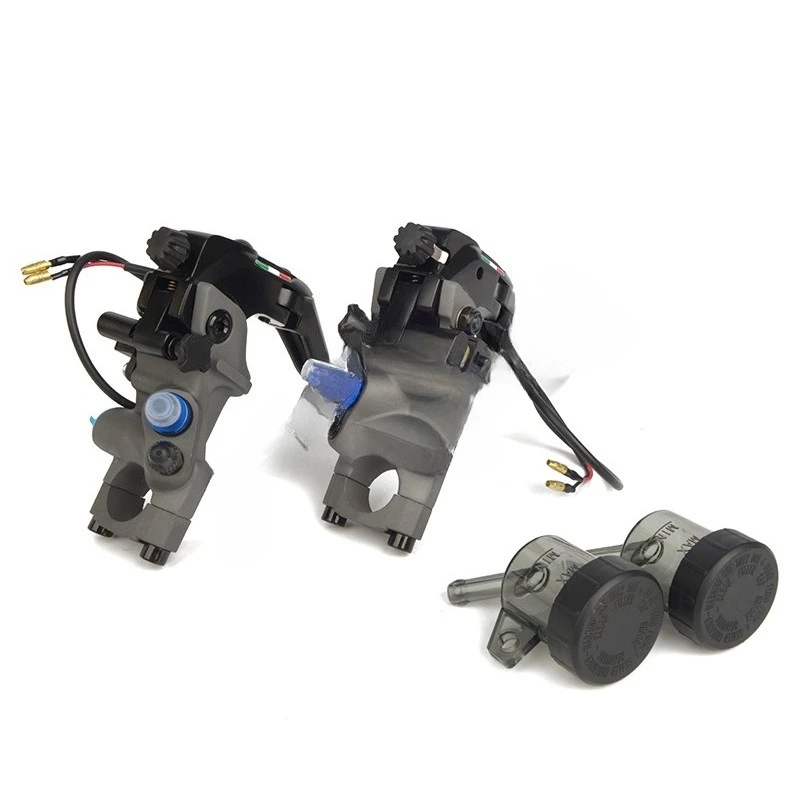 Motorcycle modification hydraulic handbrake brake handle tie rod clutch assembly - direct push left and right double upper pump
Motorcycle modification hydraulic handbrake brake handle tie rod clutch assembly - direct push left and right double upper pump