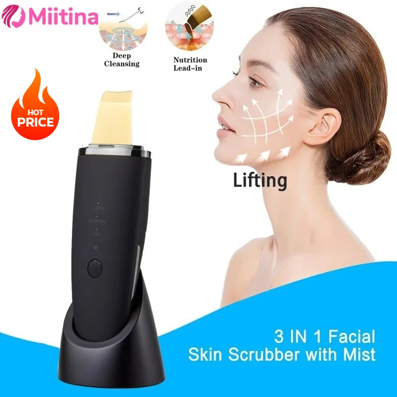 New Ultrasonic Skin Scrubber Vibration Face Spatula Blackhead Remover Shovel Clean Cavitation Peeling Face Lifting EMS Machine
New Ultrasonic Skin Scrubber Vibration Face Spatula Blackhead Remover Shovel Clean Cavitation Peeling Face Lifting EMS Machine