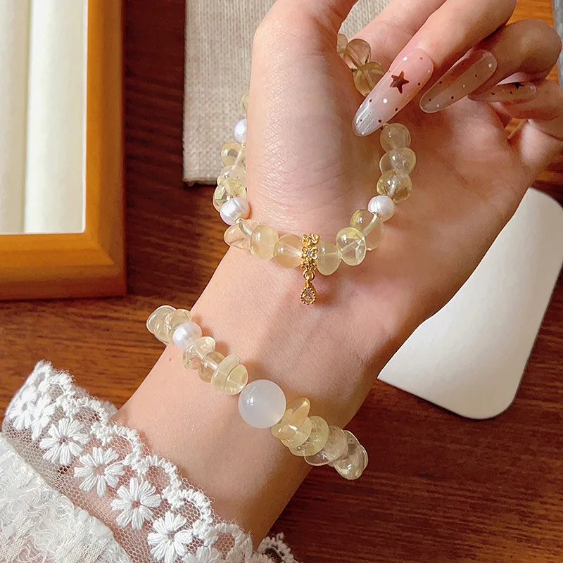 「Rifu Ri」Natural Lemon Yellow Crystal Bracelet For Women, Niche High-End Elastic Beaded Jewelry HandString
「Rifu Ri」Natural Lemon Yellow Crystal Bracelet For Women, Niche High-End Elastic Beaded Jewelry HandString