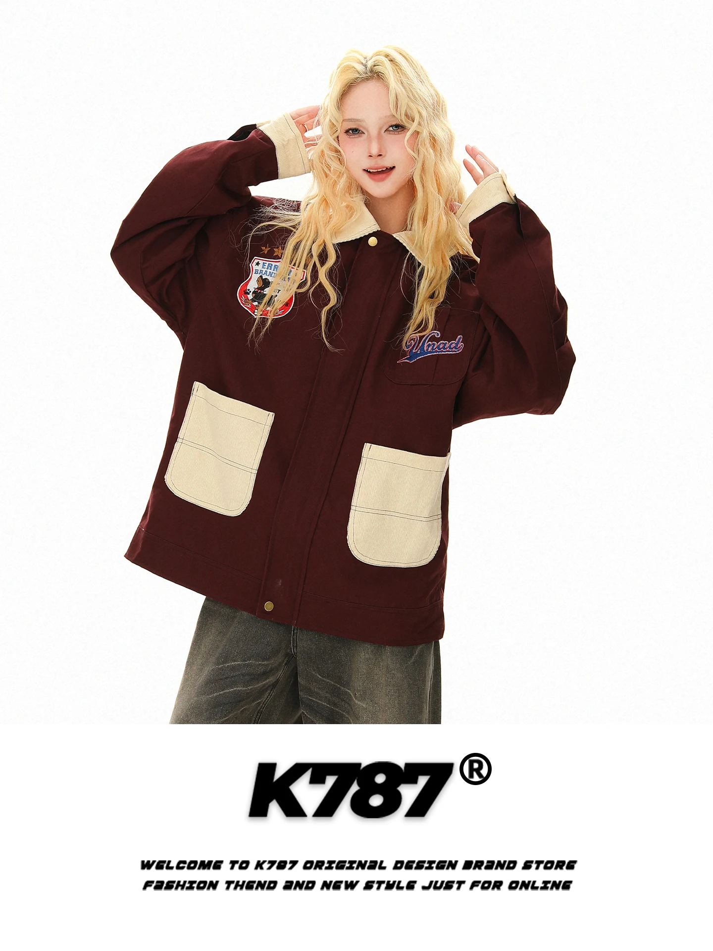 Куртка K787 в американском ретро-стиле с множеством карманов, вышивкой и эффектом потертости, из канваса, в стиле колор-блок, молодежная модная верхняя одежда
Куртка K787 в американском ретро-стиле с множеством карманов, вышивкой и эффектом потертости, из канваса, в стиле колор-блок, молодежная модная верхняя одежда