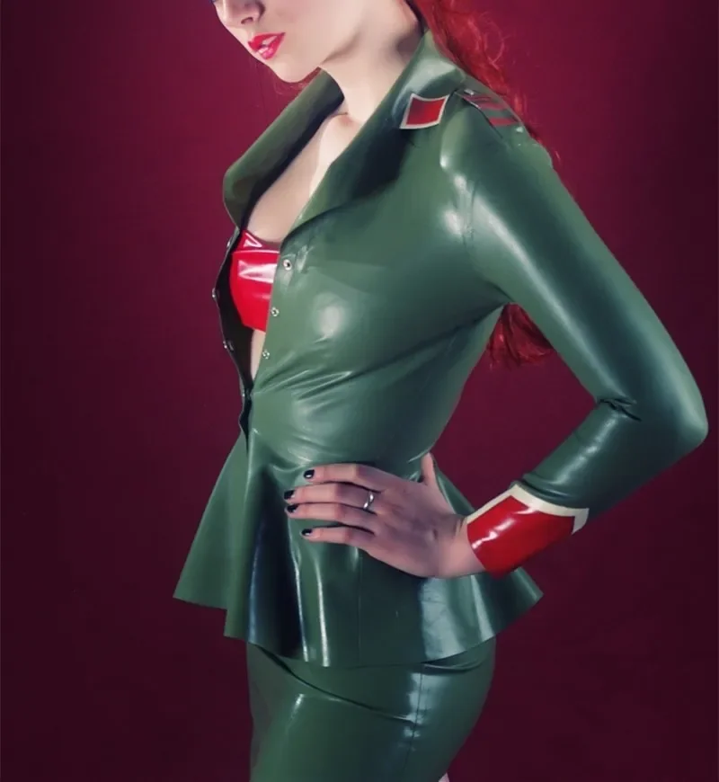 Fashion Latex Dress Uniform Style Army Catsuit Set Fetish Sexy Women Clubwear for Cosplay without BRA
Fashion Latex Dress Uniform Style Army Catsuit Set Fetish Sexy Women Clubwear for Cosplay without BRA