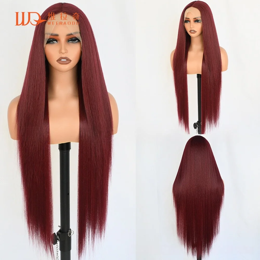 32 Inch Burgundy Red Straight Wig T Part Lace Front Glueless Wig Heat Resistant Synthetic Hair Wig 150 Density Natural Look
32 Inch Burgundy Red Straight Wig T Part Lace Front Glueless Wig Heat Resistant Synthetic Hair Wig 150 Density Natural Look