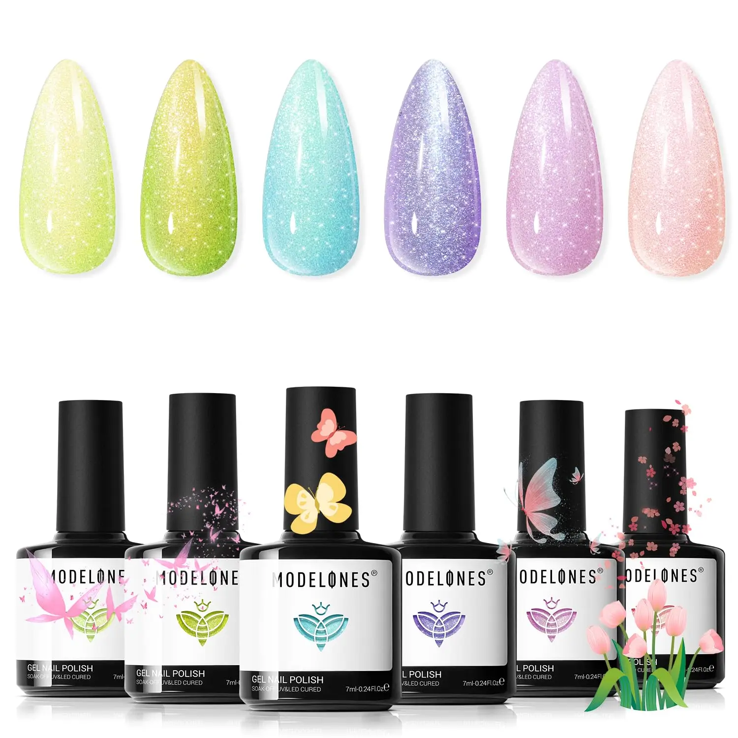 Набор гель-лаков Modelones Spring, 6 цветов: пастельные, блестящие, розовые, зеленые, синие, фиолетовые, гель-лаки-хамелеоны с эффектом мерцания и шиммера.
Набор гель-лаков Modelones Spring, 6 цветов: пастельные, блестящие, розовые, зеленые, синие, фиолетовые, гель-лаки-хамелеоны с эффектом мерцания и шиммера.