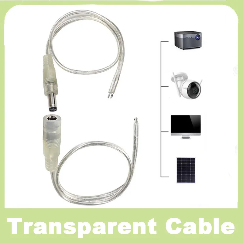 0.2m 20AWG Transparent Female Male 5.5x2.1mm DC Power Adapter Pigtail Cable 12V Jack Extension Cord For LED Strip Lights
0.2m 20AWG Transparent Female Male 5.5x2.1mm DC Power Adapter Pigtail Cable 12V Jack Extension Cord For LED Strip Lights