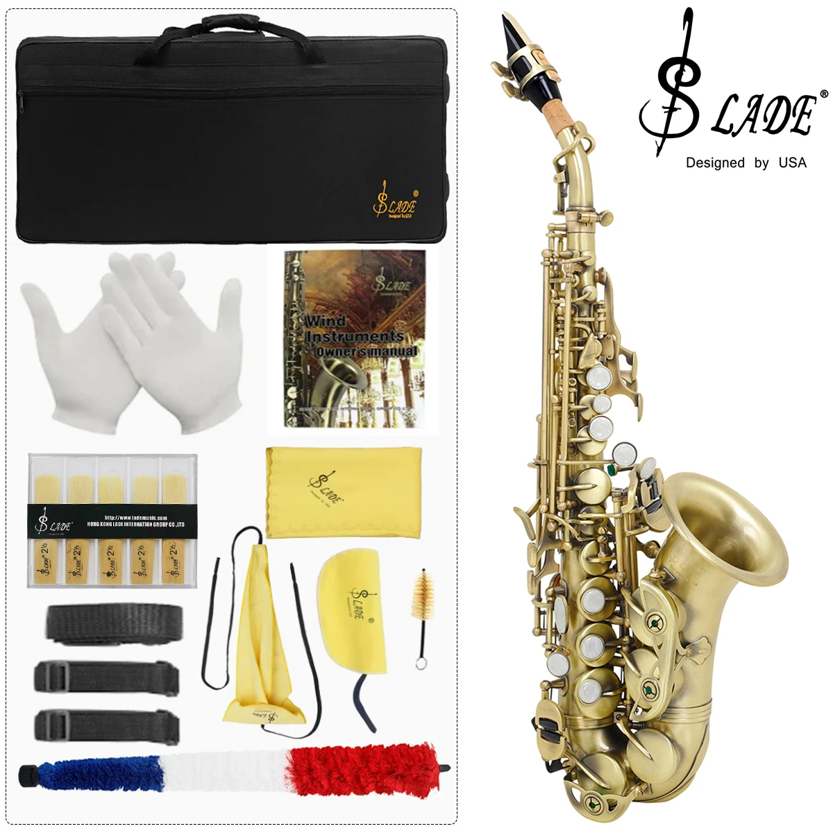 SLADE B-Tone Soprano Saxophone Small Greenish Antique Saxophone Set for Adult Student Beginner with Box Reeds and Cleaning Kit
SLADE B-Tone Soprano Saxophone Small Greenish Antique Saxophone Set for Adult Student Beginner with Box Reeds and Cleaning Kit