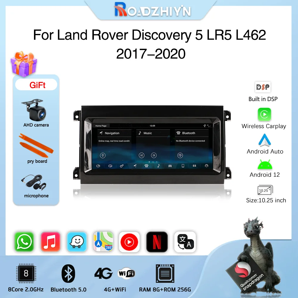 Автомобильный мультимедийный видеоплеер Roadzhiyin 10,25 дюйма для Land Rover Discovery 5 LR5 L462 2017-2020 GPS навигация Android 12 Carplay 360
Автомобильный мультимедийный видеоплеер Roadzhiyin 10,25 дюйма для Land Rover Discovery 5 LR5 L462 2017-2020 GPS навигация Android 12 Carplay 360
