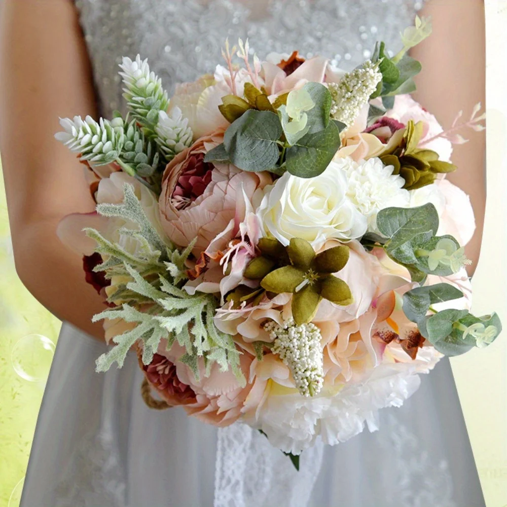 Wedding Bouquets for Bride Bridesmaid Artificial Flower Bouquets Rose Bouquet for Wedding Outdoor Photography
Wedding Bouquets for Bride Bridesmaid Artificial Flower Bouquets Rose Bouquet for Wedding Outdoor Photography