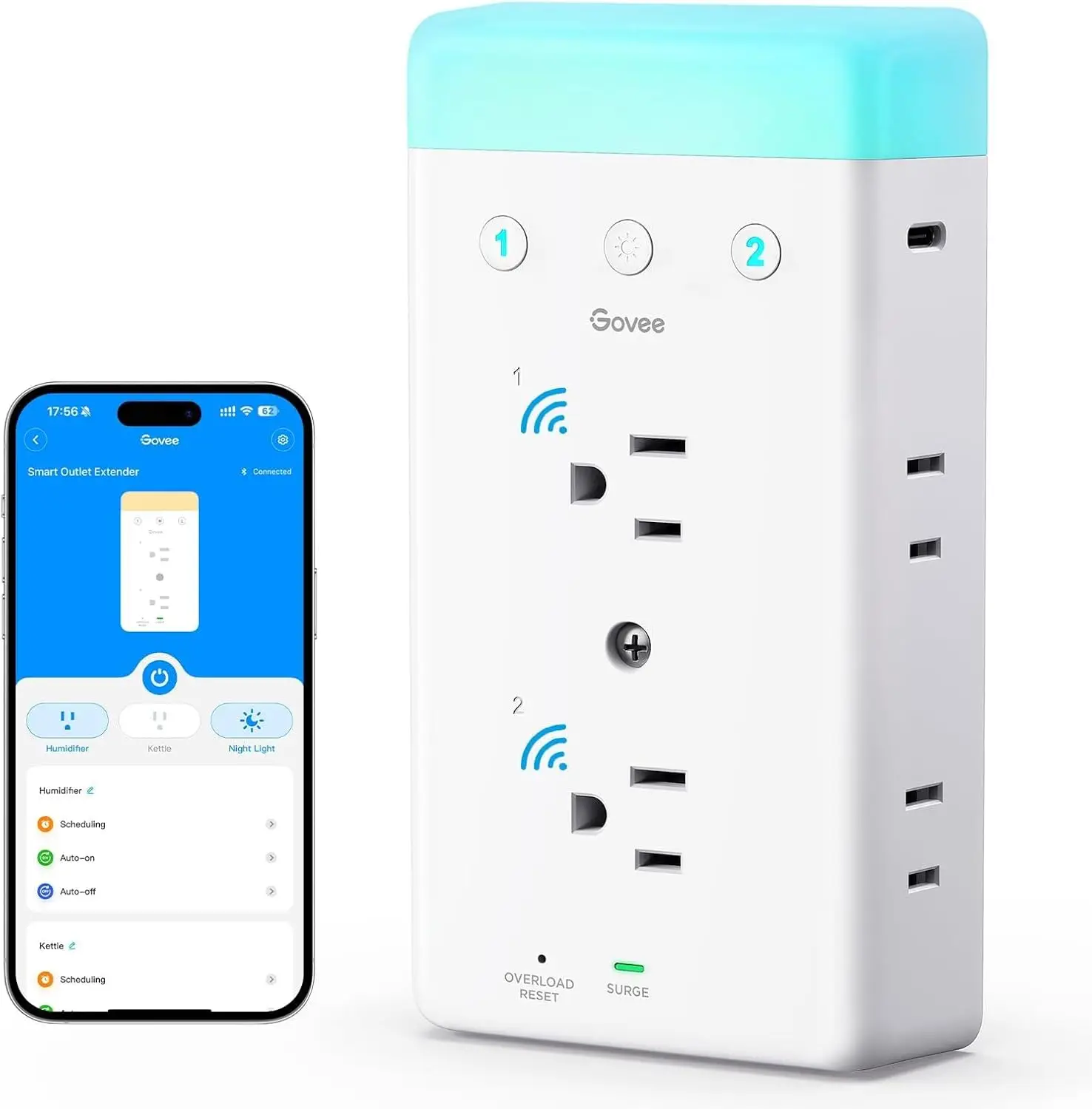 Умный сетевой фильтр с 2 розетками, 2 USB-портами, RGB-подсветкой, управлением через приложение и голосом, защита от перенапряжения для дома и офиса
Умный сетевой фильтр с 2 розетками, 2 USB-портами, RGB-подсветкой, управлением через приложение и голосом, защита от перенапряжения для дома и офиса