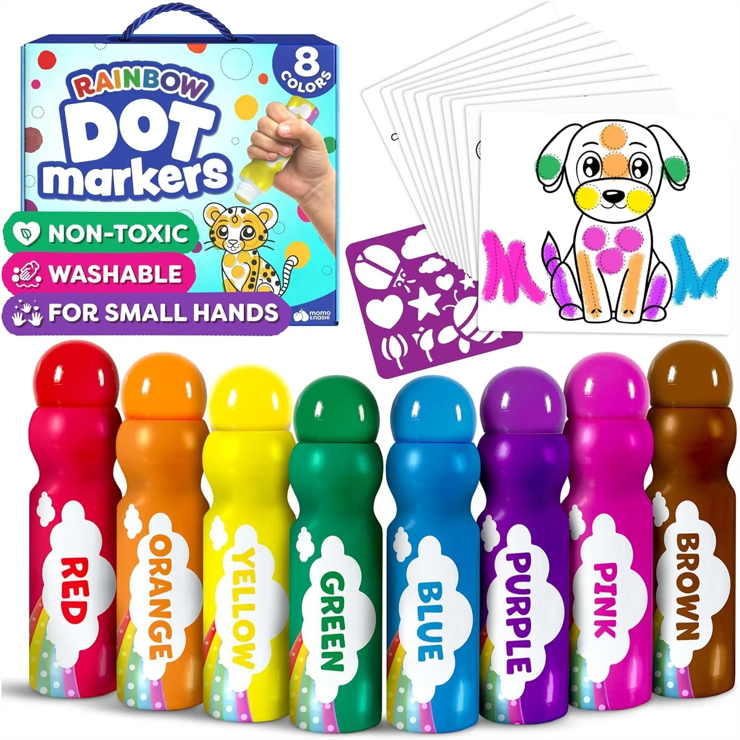 Dot Markers For Toddlers 1-3 - Washable Dot Art Paints For Kids With 8 Markers, 10 Printed Sheets & 150 PDF Sheets - Preschool Learning Activities Bingo Daubers
Dot Markers For Toddlers 1-3 - Washable Dot Art Paints For Kids With 8 Markers, 10 Printed Sheets & 150 PDF Sheets - Preschool Learning Activities Bingo Daubers