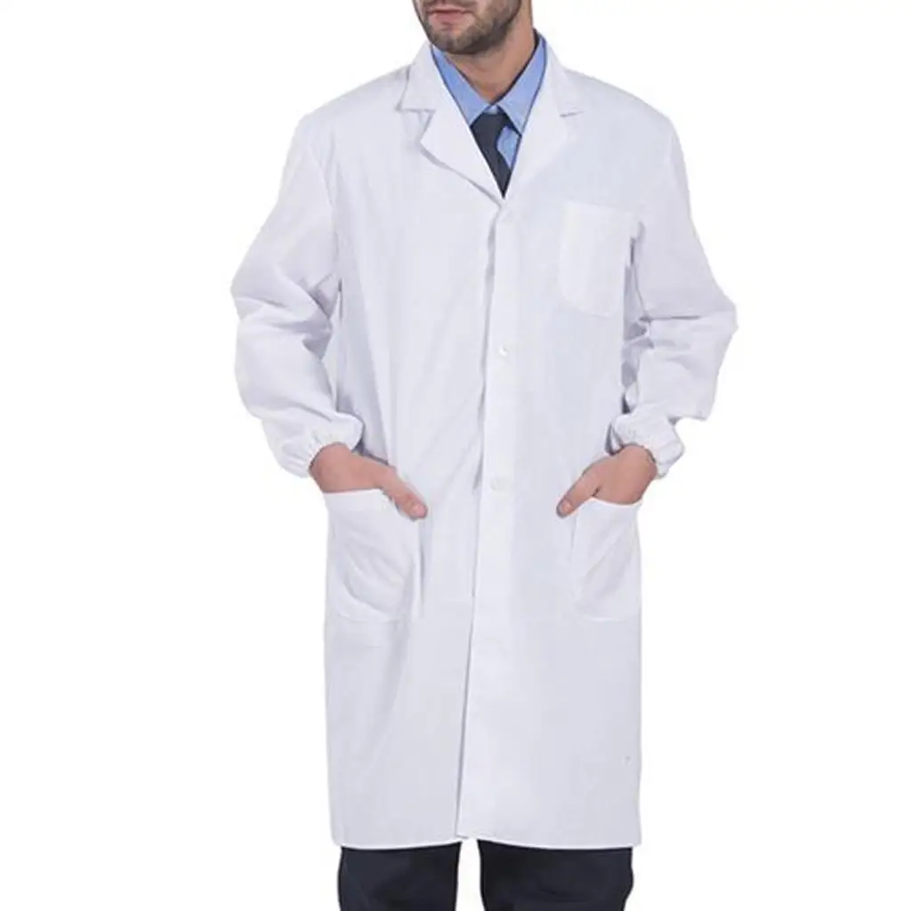 Men Unisex Scrubs White Lab Coat Uniform Doctor's Coat Food Coat Long Sleeve
Men Unisex Scrubs White Lab Coat Uniform Doctor's Coat Food Coat Long Sleeve
