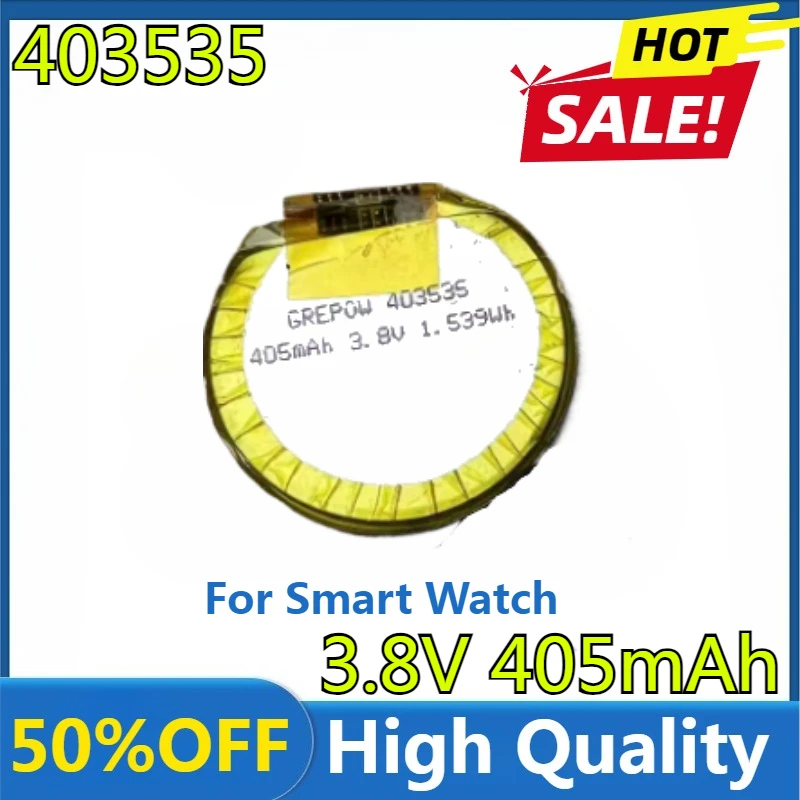 New High Quality Replaceable 405mAh R40350 403535 Round Battery for Smart Watch 
New High Quality Replaceable 405mAh R40350 403535 Round Battery for Smart Watch