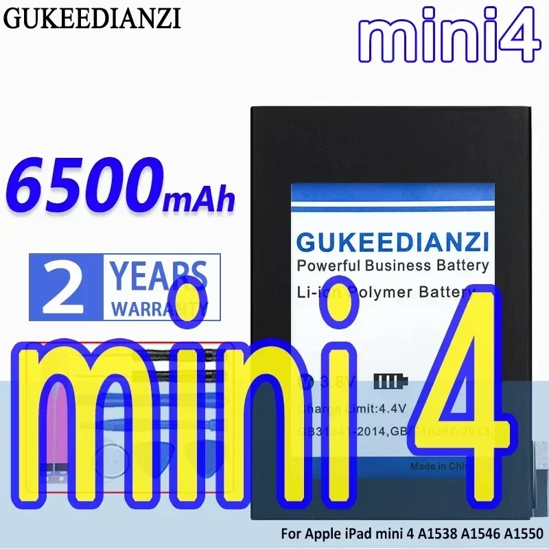 High Capacity GUKEEDIANZI Battery 6500mAh For Apple iPad mini 4 A1538 A1546 A1550 Tablet Batteries
High Capacity GUKEEDIANZI Battery 6500mAh For Apple iPad mini 4 A1538 A1546 A1550 Tablet Batteries