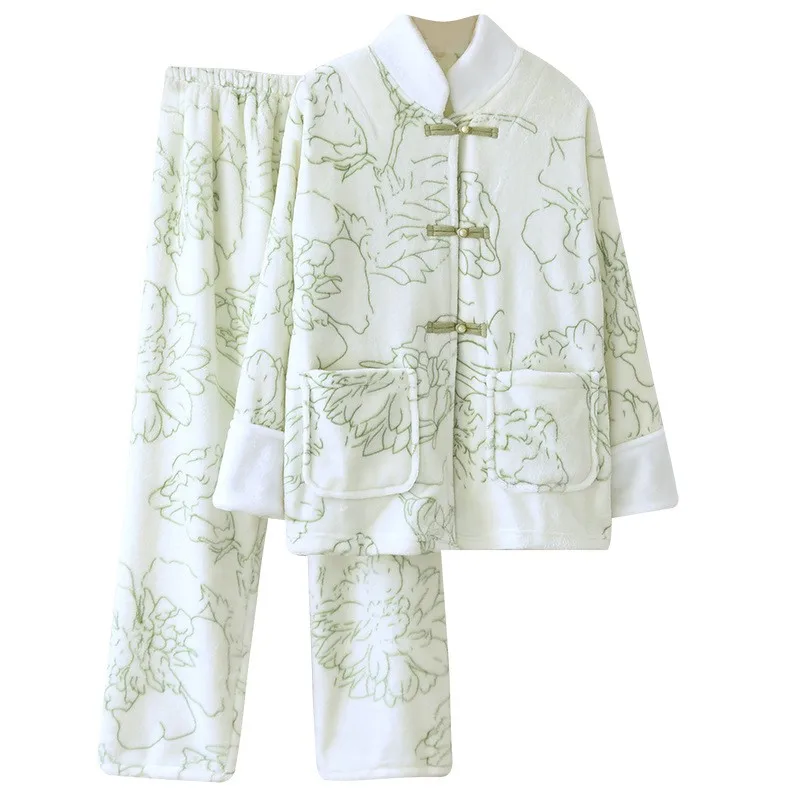 Flannel Pyjamas For Women Winter Warm Sleepwear Pajamas Suit Ladies Home Wear Two-piece Women's Pajamas Lounge Wear Home Clothes
Flannel Pyjamas For Women Winter Warm Sleepwear Pajamas Suit Ladies Home Wear Two-piece Women's Pajamas Lounge Wear Home Clothes