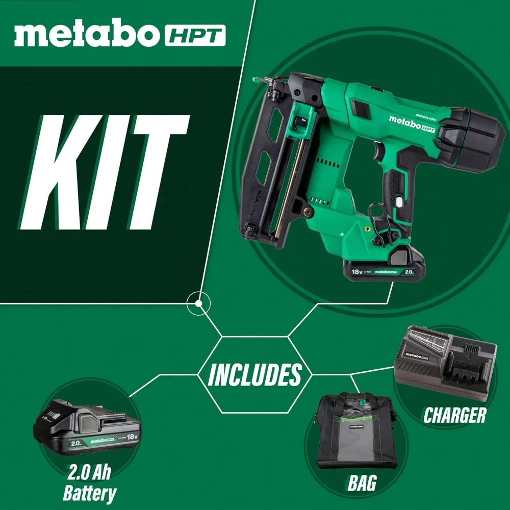 Cordless Finish Nailer Kit, 18V MultiVolt™, 16 Gauge Straight, Brushless Motor, 800 Nails per Charge, Slim Nose Design
Cordless Finish Nailer Kit, 18V MultiVolt™, 16 Gauge Straight, Brushless Motor, 800 Nails per Charge, Slim Nose Design