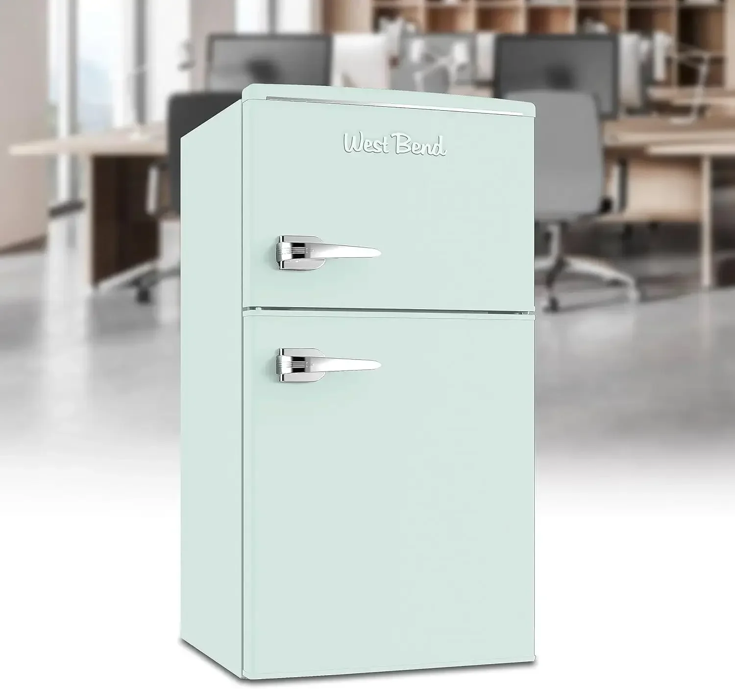 West Bend Mini Fridge with Freezer Retro-Styled for Home Office or Dorm,Manual Defrost and Adjustable Temperature,3 Cu.Ft,Green
West Bend Mini Fridge with Freezer Retro-Styled for Home Office or Dorm,Manual Defrost and Adjustable Temperature,3 Cu.Ft,Green