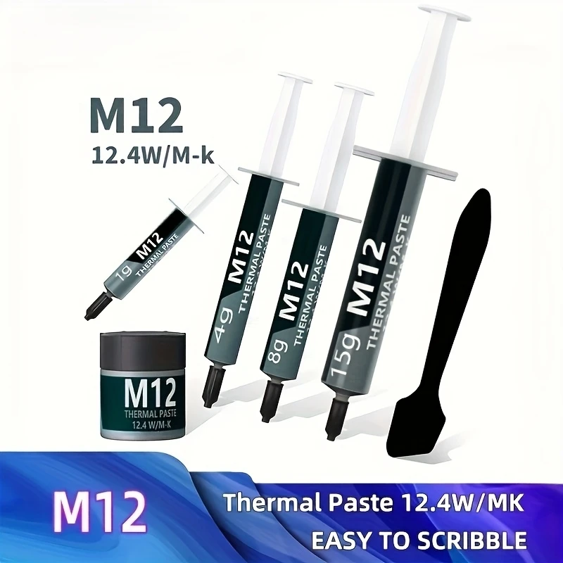 Thermal Paste Performance Thermal Conductive Grease Paste 12.4W/MK 1/4/8/15/30g For Game PC PS5 CPU GPU Cooling
Thermal Paste Performance Thermal Conductive Grease Paste 12.4W/MK 1/4/8/15/30g For Game PC PS5 CPU GPU Cooling