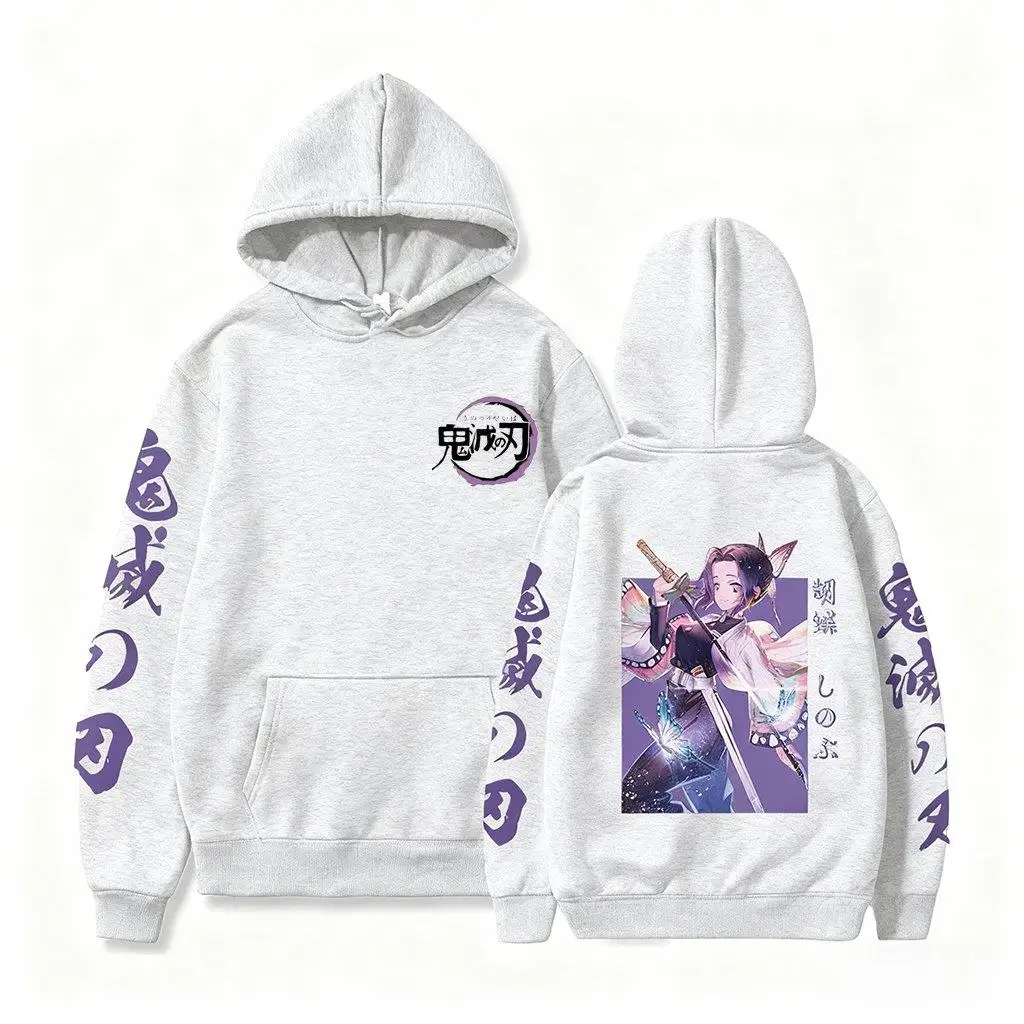 Осень-зима 2026, толстовка с капюшоном «Demon Slayer Shinobu Kocho», аниме, пуловер для мужчин и женщин, толстовка, повседневная уличная одежда, мода в стиле манга, косплей
Осень-зима 2026, толстовка с капюшоном «Demon Slayer Shinobu Kocho», аниме, пуловер для мужчин и женщин, толстовка, повседневная уличная одежда, мода в стиле манга, косплей
