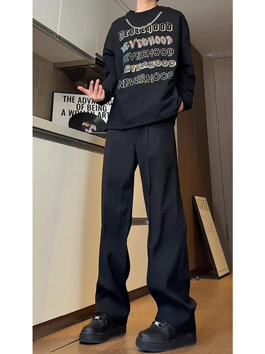 Bla Rivet Pleated Men's West Pants High Waist Slim Fit Knife Straight Leg Casual Trousers Youth Faion Polyester Fiber
Bla Rivet Pleated Men's West Pants High Waist Slim Fit Knife Straight Leg Casual Trousers Youth Faion Polyester Fiber