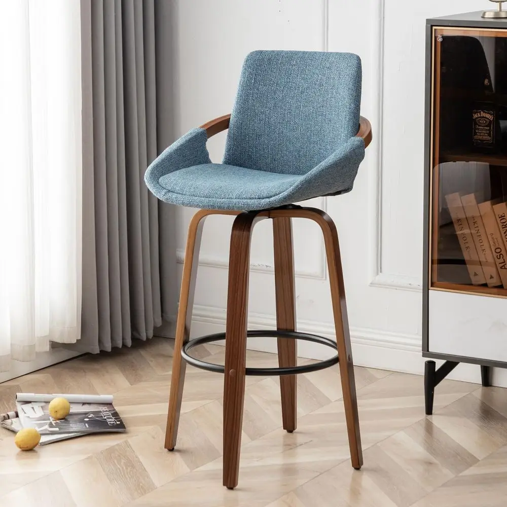 25.6 Counter Height Barstools Set of 2 Mid Century Modern Retro Bar Chairs Charcoal Blue Linen Look Fabric Upholstered and Waln
25.6 Counter Height Barstools Set of 2 Mid Century Modern Retro Bar Chairs Charcoal Blue Linen Look Fabric Upholstered and Waln