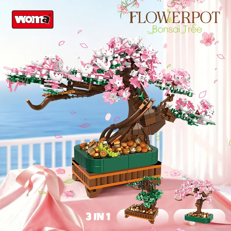 WOMA 3-in-1 Cherry Blossom Bonsai Building Blocks Preserved Bouquet Small Particle Assembled Potted Plants Home Ornament Gift
WOMA 3-in-1 Cherry Blossom Bonsai Building Blocks Preserved Bouquet Small Particle Assembled Potted Plants Home Ornament Gift