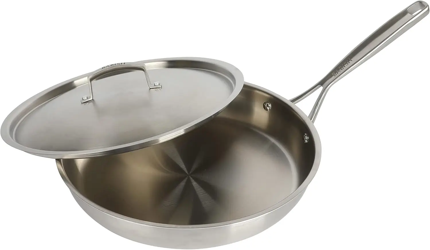 Tri-Ply Stainless Steel Frying Pan 12-Inch with Lid, Professional Skillet for Searing & Sautéing, Even Heat Cooking
Tri-Ply Stainless Steel Frying Pan 12-Inch with Lid, Professional Skillet for Searing & Sautéing, Even Heat Cooking