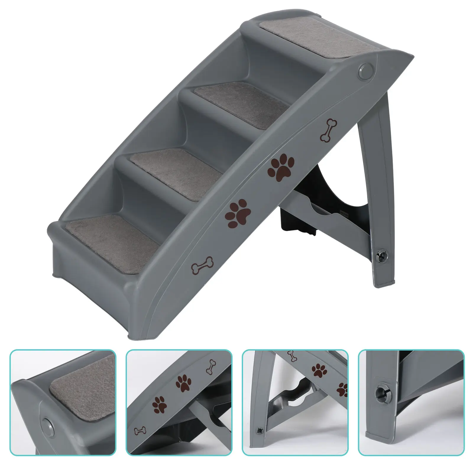US Foldable Dog Ladder Pet Stairs Anti-Slip with 4 Steps for High Bed Sofa Grey
US Foldable Dog Ladder Pet Stairs Anti-Slip with 4 Steps for High Bed Sofa Grey