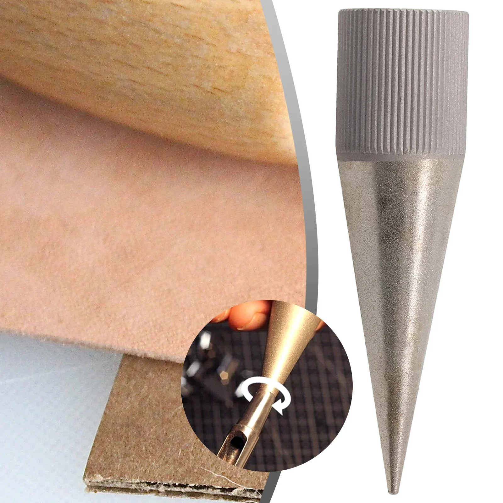 Conical Inner Diameter 1MM Punch Polishe Polisher Sharpener Round Hole Sharpening Tool Stainless Steel 75mm Length Leather
Conical Inner Diameter 1MM Punch Polishe Polisher Sharpener Round Hole Sharpening Tool Stainless Steel 75mm Length Leather