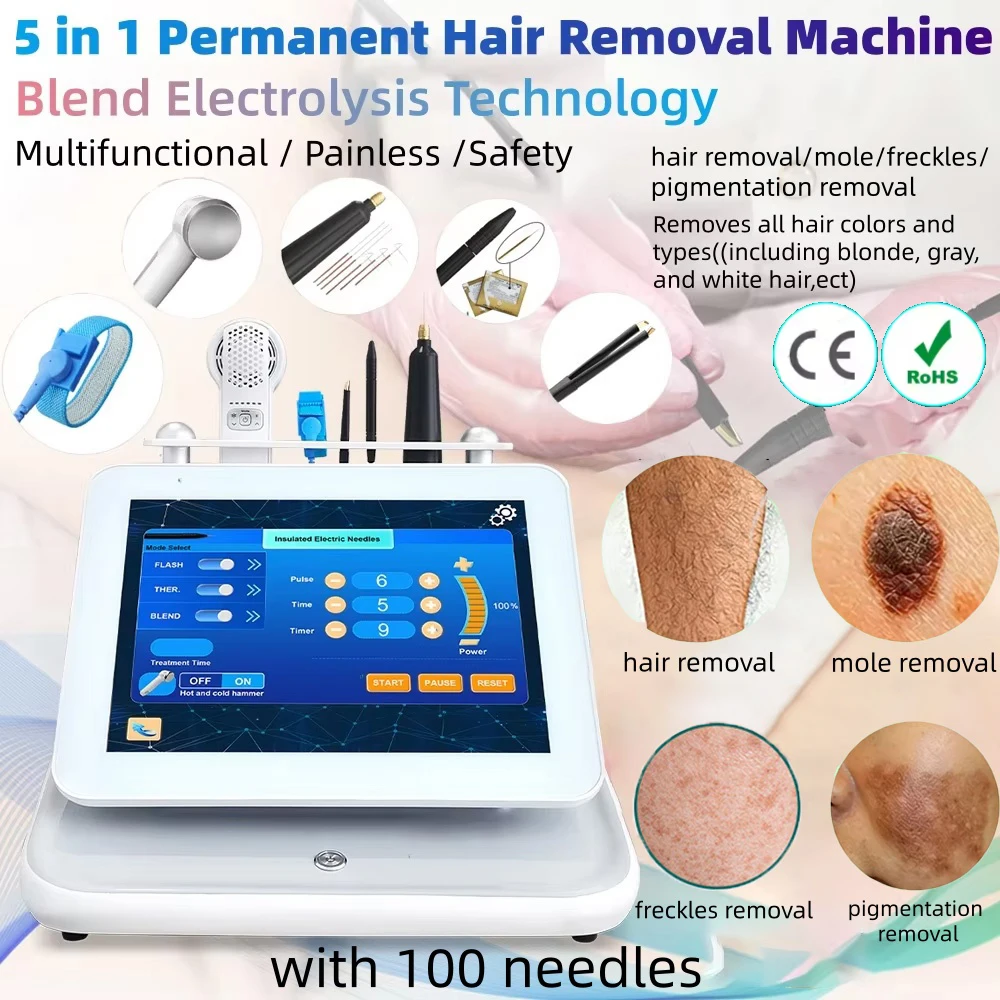 5 in 1 Permanent Hair Removal Machine Freckles Moles Removal Electrolysis Hair Remove Epilatior Painless Bikini Hair Removal
5 in 1 Permanent Hair Removal Machine Freckles Moles Removal Electrolysis Hair Remove Epilatior Painless Bikini Hair Removal