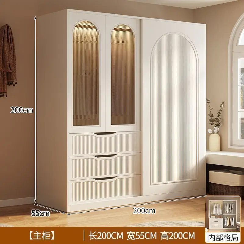 French Cream Style Wardrobe Household Bedroom Sliding Door Storage Wardrobe
French Cream Style Wardrobe Household Bedroom Sliding Door Storage Wardrobe