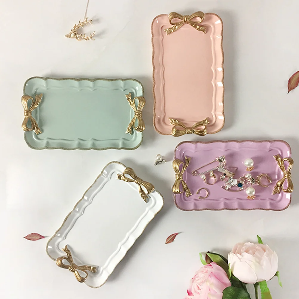 Sweet Dessert Tray Resin Retro Bowknot Design Jewelry Holder Plate Macaron Decor Gift For Valentine Birthday
Sweet Dessert Tray Resin Retro Bowknot Design Jewelry Holder Plate Macaron Decor Gift For Valentine Birthday
